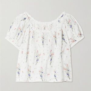 Doen White Floral Blouse